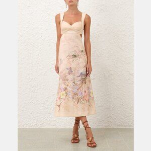 NWOT Zimmermann Cream Floral Midi Dress